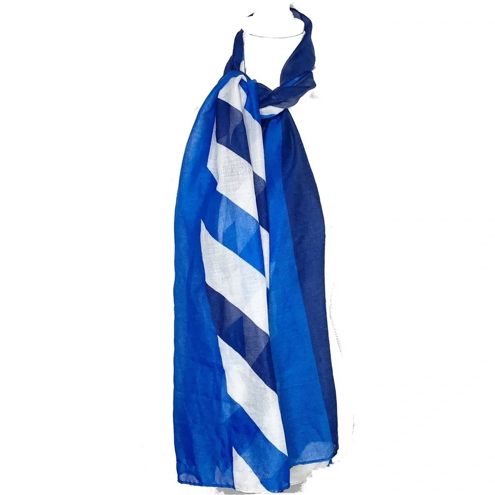 CHARMING CHARLIE Blue/White Nautical Scarf
